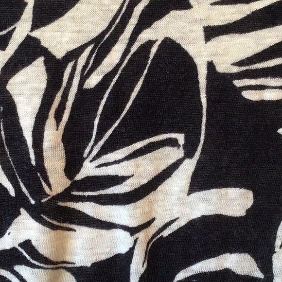 Ann Taylor Linen Tee, Navy and White - Picture 2 of 4